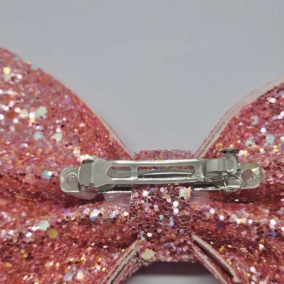 Pink Glittery Bow Hair Clip for Kids - Picture 2 of 3
